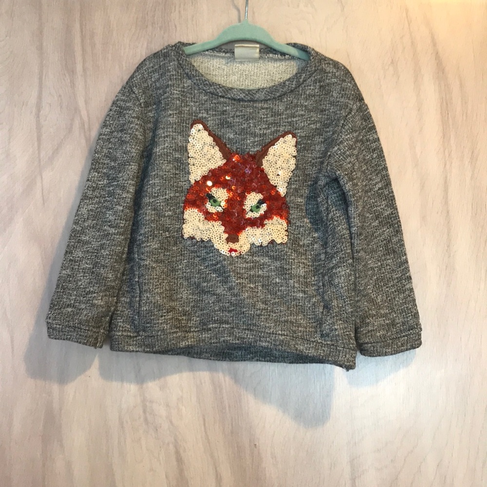 Sequined fox sweater